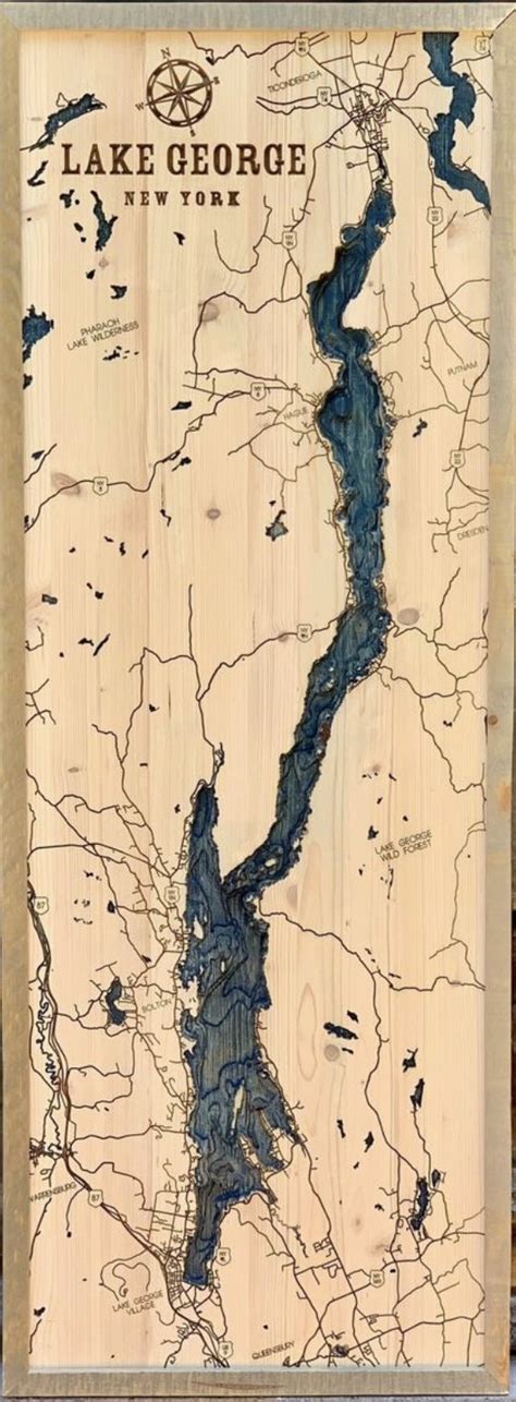 Handcrafted Lake George Map Live Love Laugh