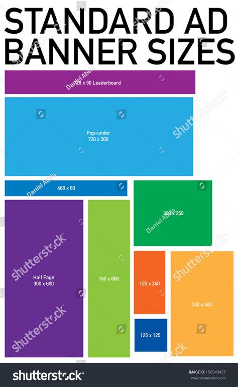 Standard Advertising Web Banner Size Template Stock Vector 156540437