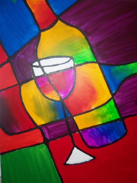 Wine Stained Glass Pinots Palette Painting