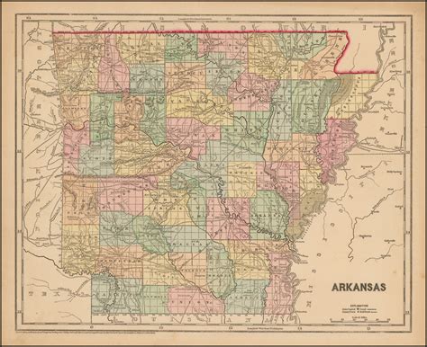 Arkansas Barry Lawrence Ruderman Antique Maps Inc