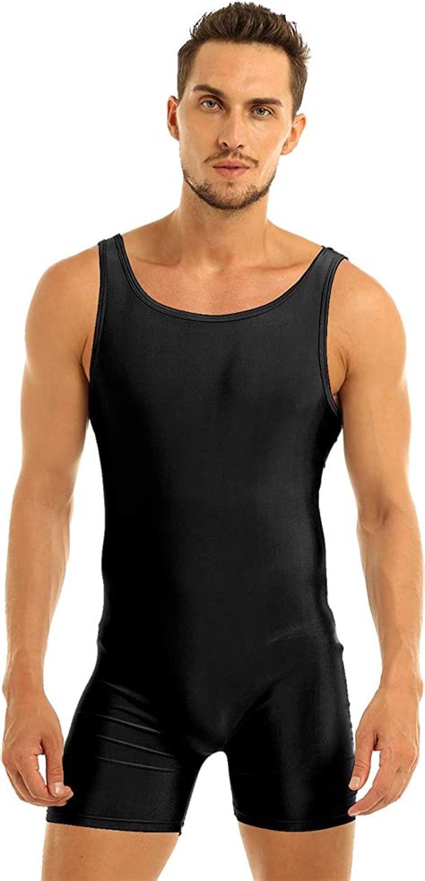 Winying Mens Solid Modified Wrestling Singlet Boxer Shorts Tight Vest