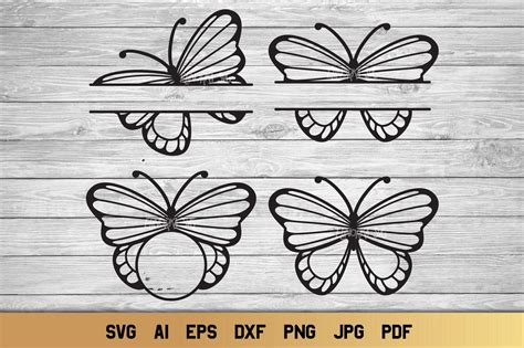 Download Split Monogram SVG | Frame SVG | Butterfly SVG | Summer ...
