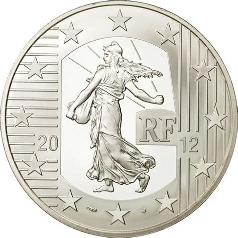France 10 Euro Argent 2012 Semeuse 10 Ans De Leuro Pieces Euro