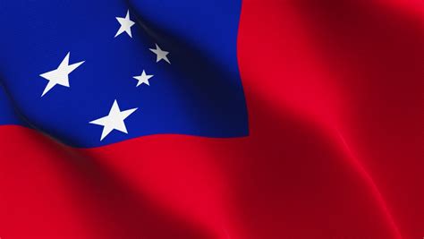 Samoa Flag Waving Seamless Loop Stock Footage Video 100 Royalty Free