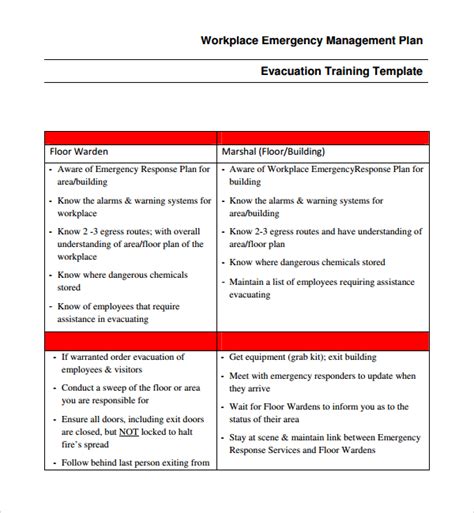 Free Sample Emergency Response Plan Templates In Pdf Ms Word