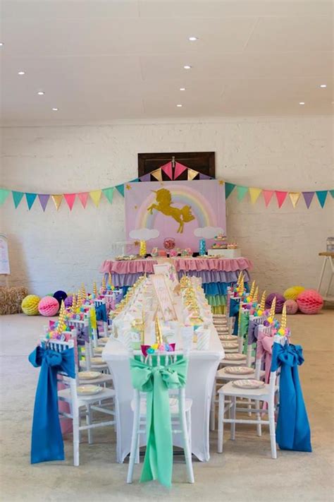 Now that you have decided to throw a rainbow themed birthday party, make sure everything from invitations to party decorations are well suited for our chosen theme. Pastel Rainbow Unicorn Birthday Party | Kara's Party Ideas ...