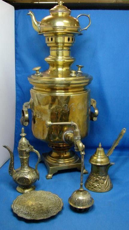 26 Russian Brass Samovar Teapot And Turkish Coffee Pot Lot 26