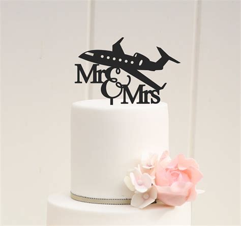 Original Airplane Wedding Cake Topper Mr And Mrs Jet Plane Cake Topper