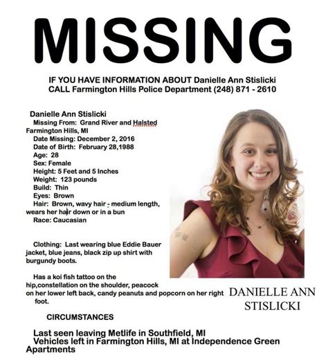 Danielle Stislicki Things To Know About The Missing And Possibly