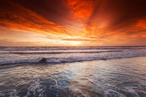 Sunset Over Ocean Stock Photo Image Of Surf Sunset 104679894