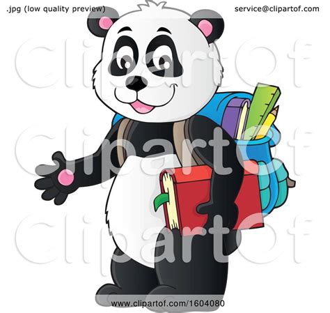 Clipart Of A Student Panda Royalty Free Vector Illustration By