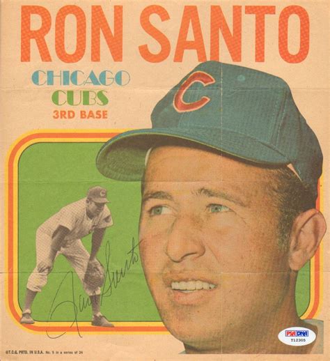 Ron Santo Signed 1970 Topps Posters Inserts Psadna Coa Cubs Baseball