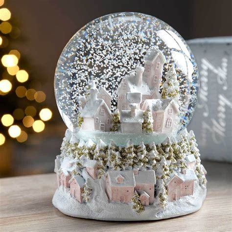 13 Cm Werchristmas White And Gold House Snow Globe Christmas Decoration