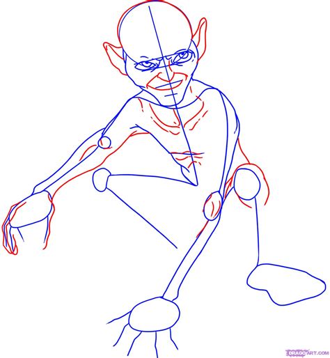 How To Draw Gollum From Lord Of The Rings Step By Step