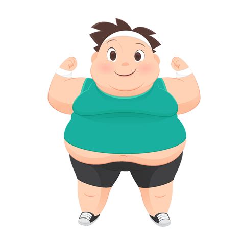 hombre gordo de dibujos animados sobre un fondo blanco. 15916118 Vector