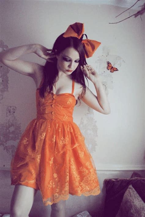 Lace Corset Dress In Orange By Flutterbydaisy On Etsy
