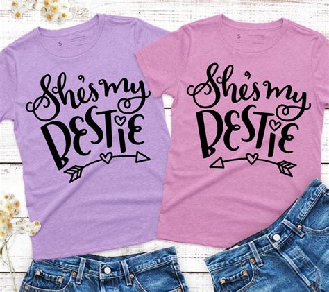 best friend svg files matching set she s my bestie svg etsy bff shirts best friend t shirts