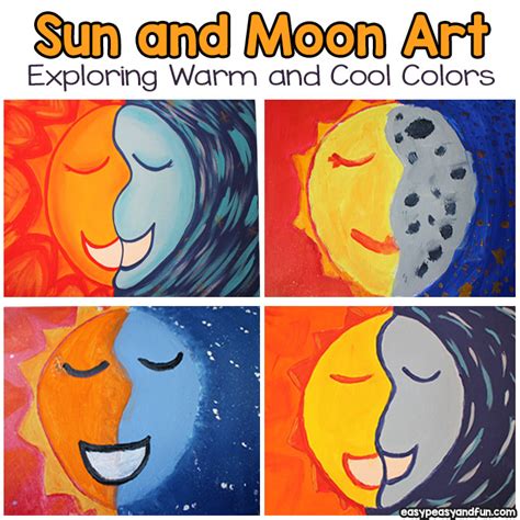 Sun And Moon Painting Art Lesson With Warm And Cool Colors Easy