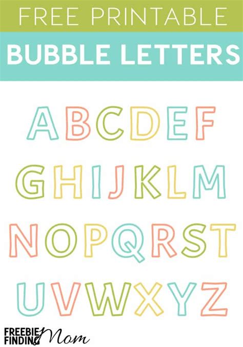 Bubble Letters Free Printable Printable Blank World