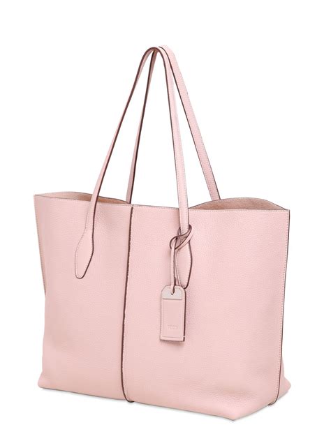 Lyst Tods Large Joy Textured Leather Tote Bag In Pink