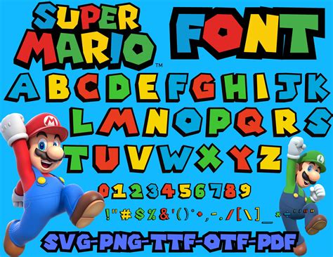 Super Mario Font Mario Alphabet Svg Super Mario Font Svg Etsy