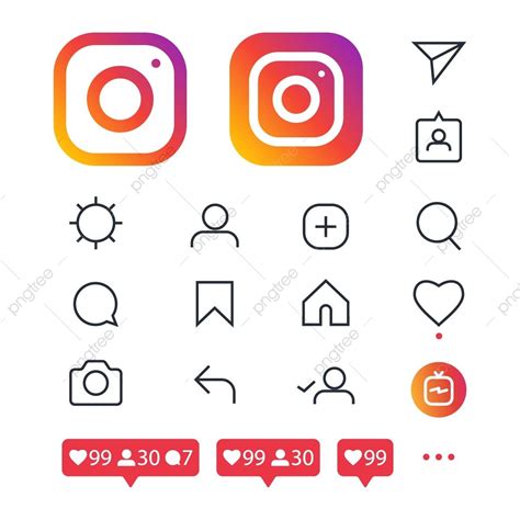 Conjunto De ícones Do Instagram Instagram Logotipo Do Instagram