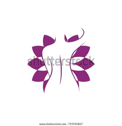Female Body Flower Background Logo Concept Stock Vector Royalty Free