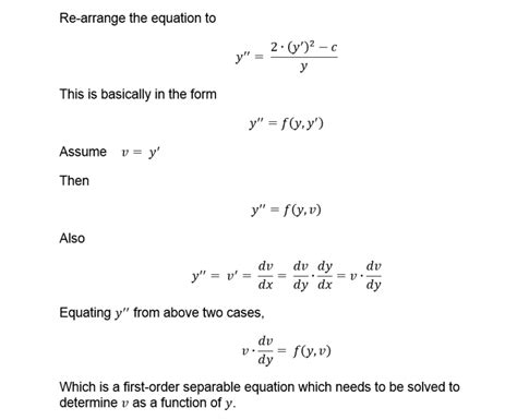 I Have A Second Order Nonlinear Differential Equation Of The Form Y