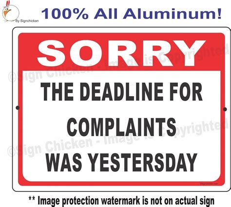 Funny Office Sign Complaints Humor Aluminum Sign 9 X 12 Workplace