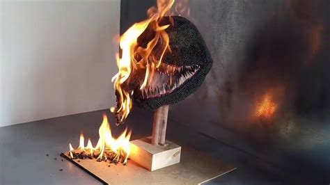 Match Chain Reaction Amazing Fire Art Domino Venom 3d Skull Youtube