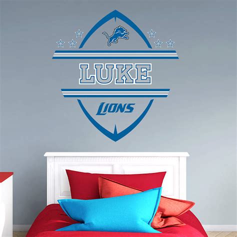 Detroit lions team logo poster wall decor for home painting 5 piece canvas prints wall art picture modern decoration for bedroom poster with frame ready to hang(60''wx32''h). Detroit Lions Personalized Name Wall Decal | Shop Fathead ...