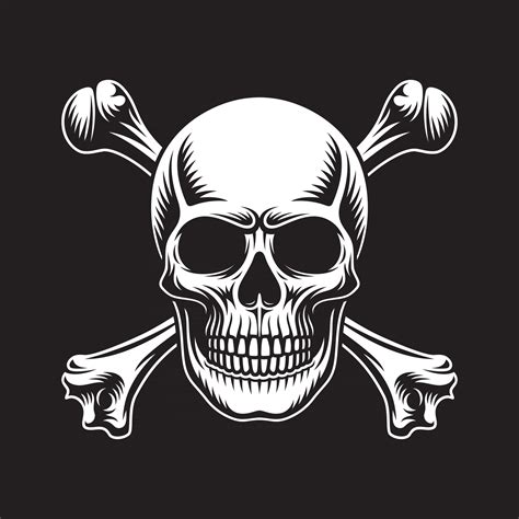 Skull And Crossbones On Black 2461633 Vector Art At Vecteezy