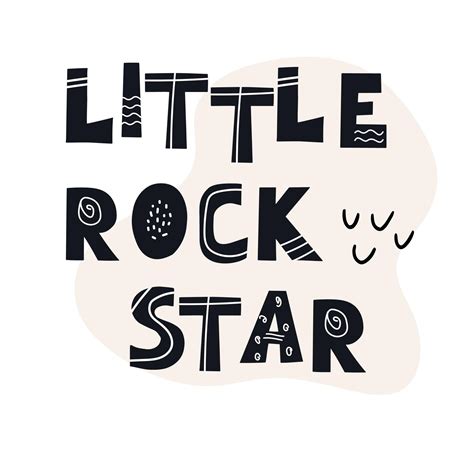 Inscription Little Rock Star Scandinavian Style Vector Illustration