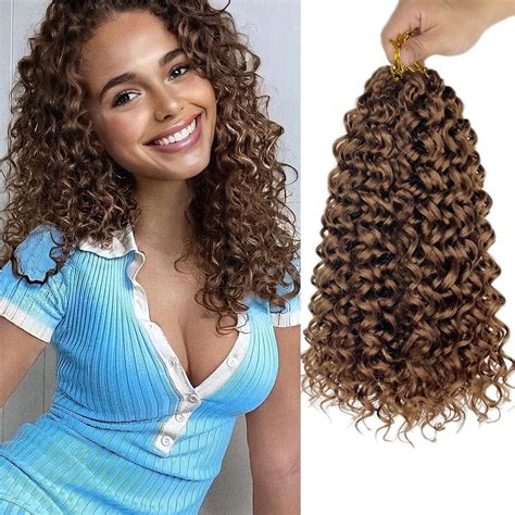 Amazon Com Gogo Curl Inch Packs Curly Crochet Hair For Black Women Dark Brown Color