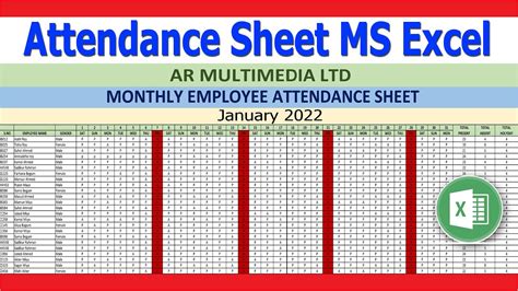 How To Make Employee Attendance Sheet With Formula In Microsoft Excel