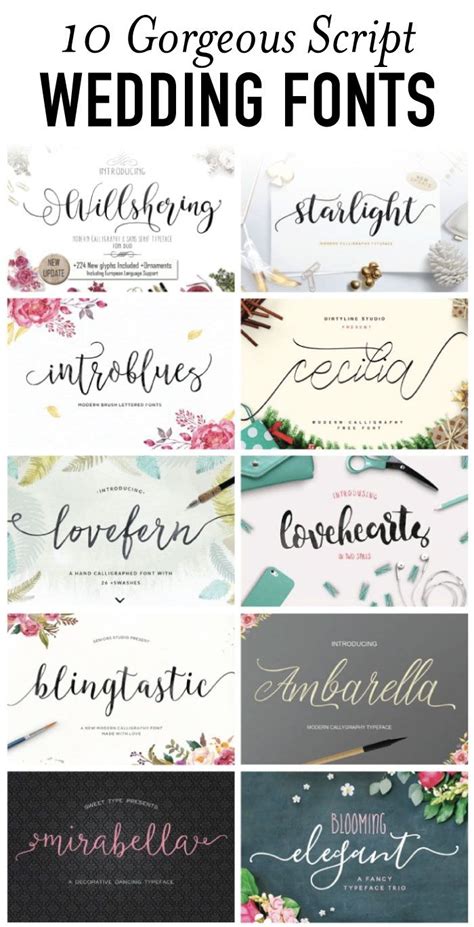10 Beautiful Script Wedding Fonts From Creative Market Wedding