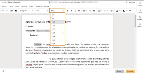 Como utilizar as ferramentas de formatação do Editor de Textos do SAJ