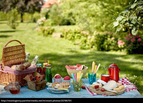 Empty Summer Park Background With Picnic Setting Royalty Free Image