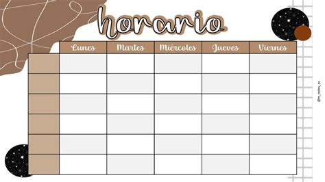 Horario Escolar Aesthetic Mnotes Ec Udocz