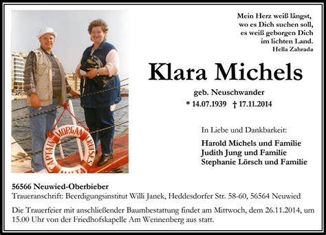 Rendl hubert † 19.06.2021 reith im alpbachtal. Klara Michels †17.11.2014 | Beerdigungsinstitut Janek
