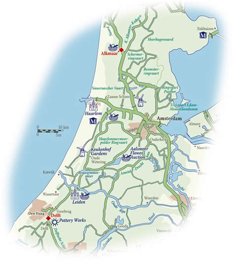 Take a look at the map of the netherlands and interesting maps including a dutch topographic map, area codes and postcodes, municipalities and provinces. Get a Unique Perspective with our Holland Barge Cruises : European Waterways