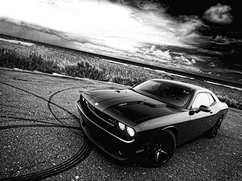 Dodge Challenger Dift Black And White Car Poster Classic Cars Dodge