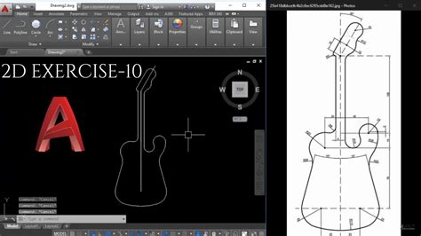 Autocad 2d Practice Drawing For Beginners Guitar Exercise 10 Basic