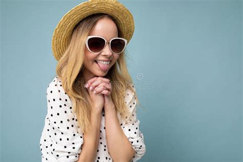 Side Profile Photo Of Attractive Positive Happy Young Blonde Woman