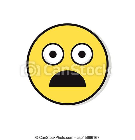 Yellow Sad Face Shocked Negative People Emotion Icon Flat Illustration