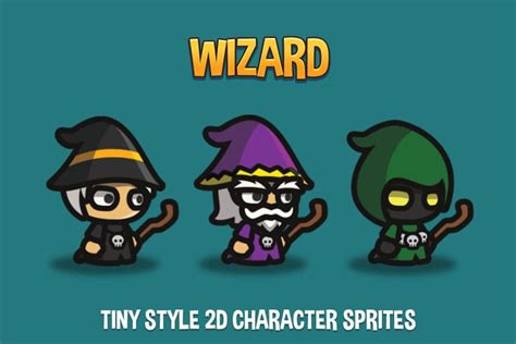 Wizard 2d Game Character Sprites Gamedev Market Images