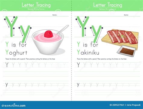 Y For Yoghurt And Y For Yakiniku Stock Illustration Illustration Of