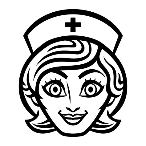 Nurse Cartoon Clip Art Black And White