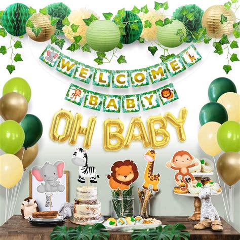 Sweet Baby Co Jungle Theme Safari Baby Shower Decorations With Banner