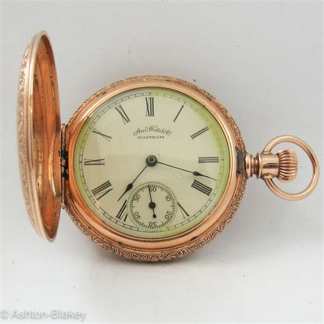 Waltham 14k Solid Gold Pocket Watch Ashton Blakey Vintage Watches